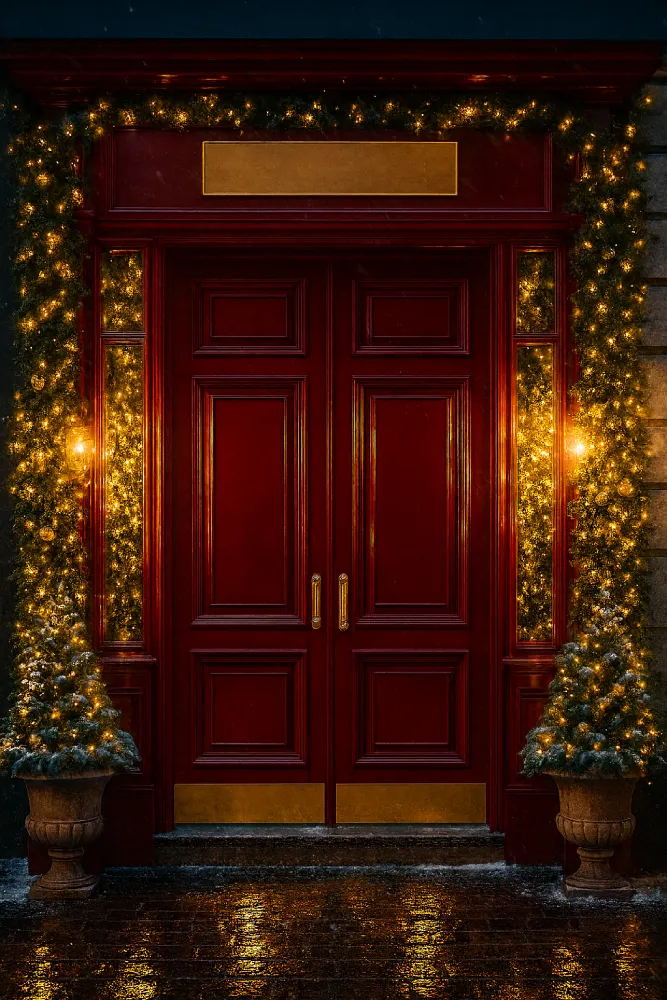 Entrée festive aux portes rouges (1)
